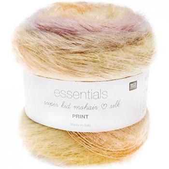 Mohaïr Silk Print Grise – 50g Super Kid Essentials
