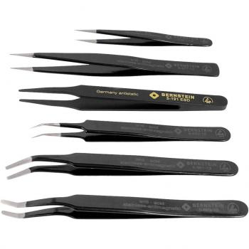 Bernstein Pinces Brucelles 5‑060‑AES ESD – Pack Universel 6 pcs