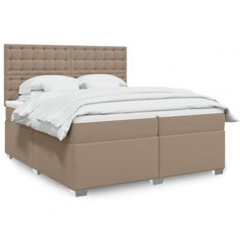 Cappuccino 200x200 cm Faux Leather Box Spring Bed – VidaXL