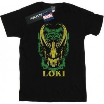 Marvel Jungen T-Shirt Loki Abzeichen schwarz