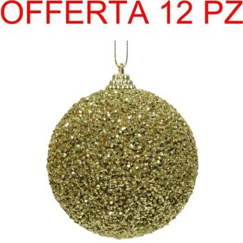 Offerta 12 perles de vernis doré 8 cm, décorations d’arbre festif