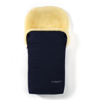 Hofbrucker Fußsack Lammfell für Kinderwagen Putzi Navy Blue