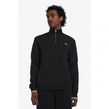 Fred Perry Half Zip Sweatshirt Schwarz L