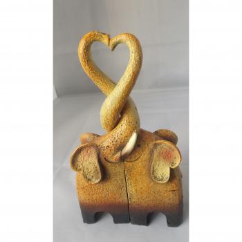 Kissing Pair Elephant Decorative Piece