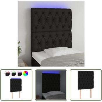 Testiera letto LED nera 80x7x128 cm – Vidaxl