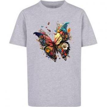 Mädchen T-Shirt Schmetterling in Grau