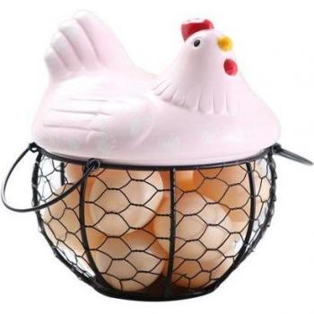 Decorative Iron Hen Basket