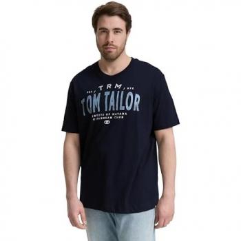 Tom Tailor Herren 5XL Blau T-Shirt „Logo“ – Plus Size