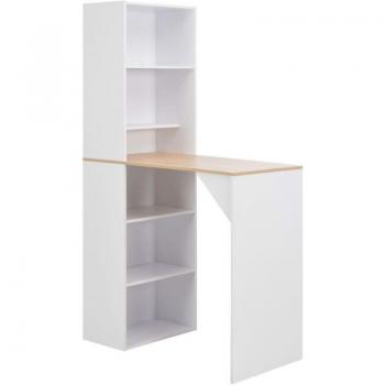Table Haute Debout Bistrot avec Armoire Blanche 200 cm – Helloshop26