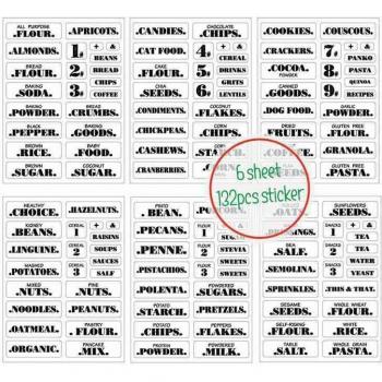 Kitchen Organization Label Stickers for Bottles
