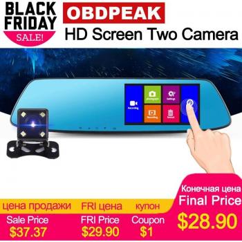 Espejo Retrovisor Digital con DVR y Doble Lente 1080P