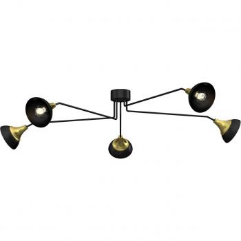 Euluna Maro Black and Brass 5-Bulb Ceiling Light
