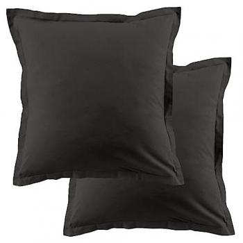 Housses de Rêve : Lot de 2 Taies d’Oreiller Gris Foncé (63×63 cm) – Coton, 57 fils