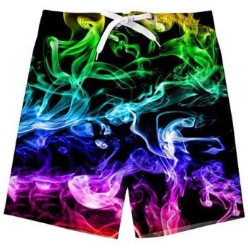 Pantalon Court 3D Fumée, Maillot de Plage pour Garçons 14-16 ans
