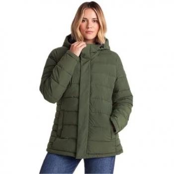 Women’s Sleight Short Parka, Dark Green, Padded, Size 14