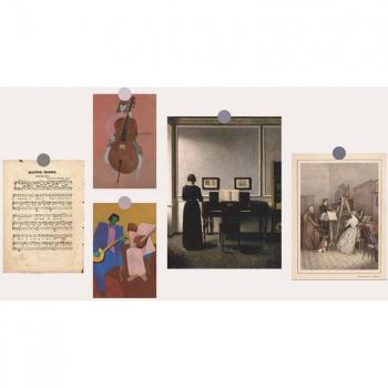 Tarjetas de Felicitación Retro Nórdica con Sonido de Música