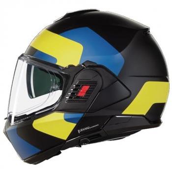 Casque Modulable Nolan N120-1 Noir-Bleu-Jaune Taille S