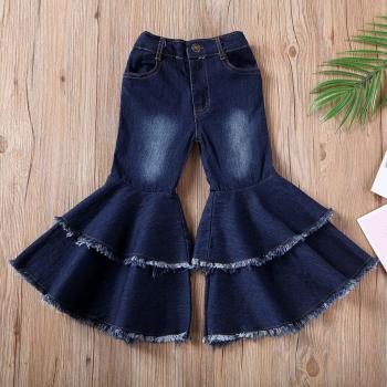 Baby Girl High‑Waist Bell Bottom Jeans