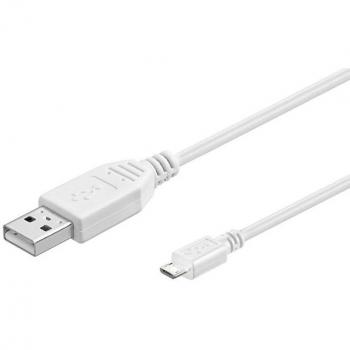 Cable USB 2.0 Micro USB B 0.15m Blanco