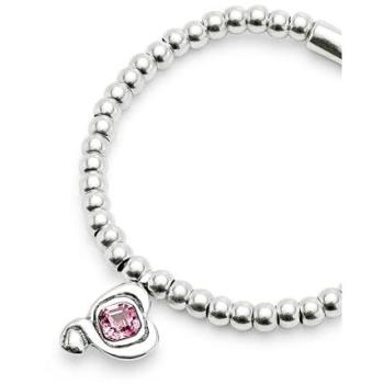 Elegant Metal Alloy Pink Crystal Heart Wrap Bracelet