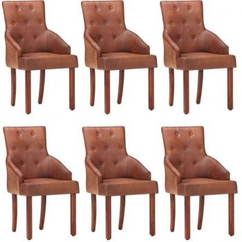 Lot de 6 Chaises Vintage en Cuir