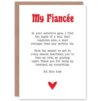 Love in Ink: My Everything Fiancée Poetic Greeting Card