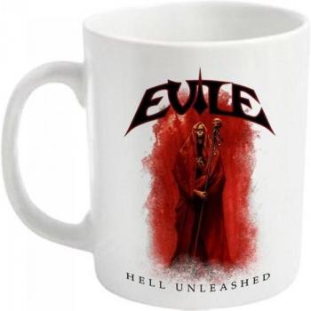 White One‑Size Evile Hell Unleashed Kaffeebecher mit düsterem Flair
