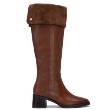 Carmela Lederstiefel für Damen – Braun, 39, 3‑5 cm, Reißverschlusstiefel