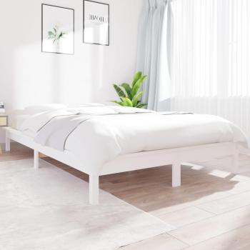 VidaXL White Super King Size Bed Frame Solid Wood without Mattress