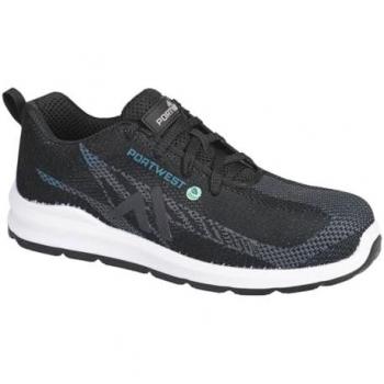 Portwest Eco Fly Composite Safety Trainers S1PS SR FO Black/Blue Extra Narrow Fit 38