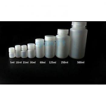 White Plastic Chemical Container Set (5ml, 10ml, 15ml, 30ml, 60ml, 125ml, 250ml, 500ml)