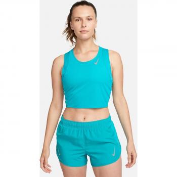 Blusa Deportiva Nike Dri‑FIT Corta, Color Turquesa, con tirantes para Mujer