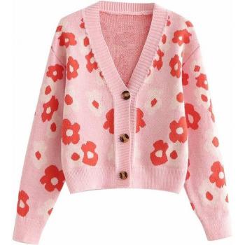 Evfer Women's Jacquard Knitted Cardigan