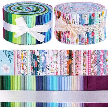 80Pcs Quilting Strips Cotton Fabric Bundle