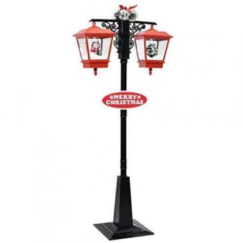 VidaXL Santa Claus Outdoor Lamp, Black and Red 81x40x188 cm PVC