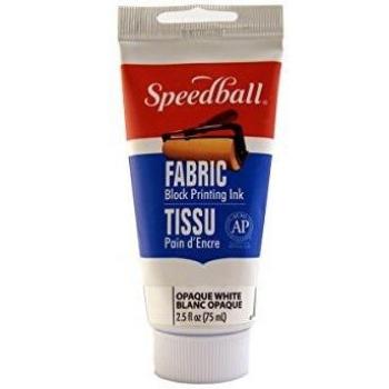 Speedball Fabric Block Printing Ink, Opaque White, 2.5 oz
