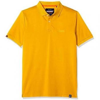 Superdry Classic Lite Micro Pique Polo, Giallo (Sulphur Yellow 22K), M Uomo