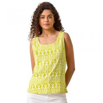 Roman Green Ikat V-Neck Shirt