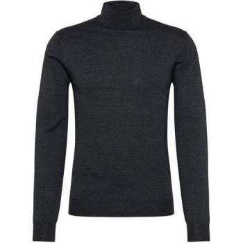 Strickpullover mit Label-Detail in Dunkelgrau, Größe M