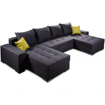 Wohnlandschaft B‑Famous 100712 – Stoff (Anthrazit) – Ecksofa 161 × 313 × 64 cm