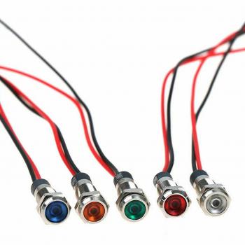Système d’indication LED 6 mm, 5 éléments, filaires, résistant à l’eau, couleur argentée – panneau de voiture