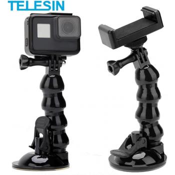 Soporte flexible de ventosa para coche TELESIN para GoPro y smartphones