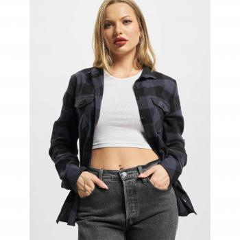 Camicia Donna Brandit Amy Flannel Nero-Grigio