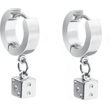 Stainless Steel Dice Dangle Earrings – 5mm/8mm