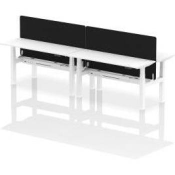 Air 1800 x 750mm Height Adjustable 3 Person Bench Desk with Privacy Panels and Cable Management System