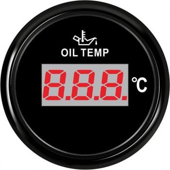 52mm Motorcycle Engine Oil Temp Gauge 12V 24V Red Indicator 50-150°C