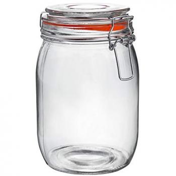 1 Litre Glass Storage Jar with Orange Seal
