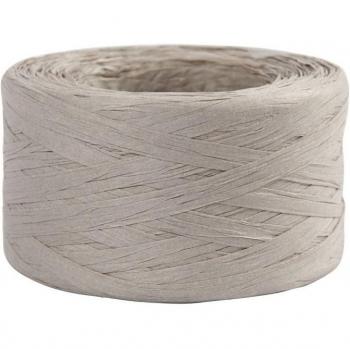 Fil de Raphia couleur gris clair, 7–8 mm, 100 m – 1 rouleau