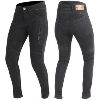 Trilobite Nero Monolitico Slim Moto Jeans Donna 34