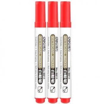 Deli 6811 10-Piece Whiteboard Pen Set (Black, Blue, Red)